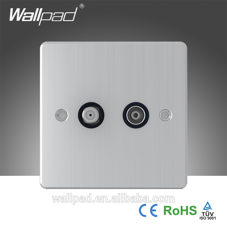 英国標準2015売れ筋wallpadシルバーつや消しメタルフェイスシングルモジュラーtv+衛星コンセント壁スイッチ-壁スイッチ問屋・仕入れ・卸・卸売り