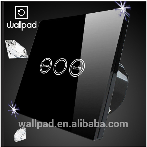 現代のledインジケータwallpadサプライヤー防水ブラッククリスタルガラス110~250vtimmer時間遅延光スイッチのタッチ壁スイッチ-壁スイッチ問屋・仕入れ・卸・卸売り
