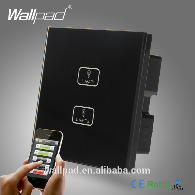 最高の品質の無線lanリモートスイッチwallpad110-250v黒いガラス主導のアプリケーションワイヤレス22/3ギャングウェイ電動タッチのホテル光スイッチ-壁スイッチ問屋・仕入れ・卸・卸売り