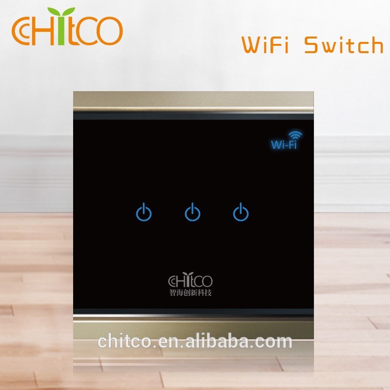 Chitcoヨーロッパ標準3ギャング中間スイッチ付きライトスマートホームの壁ソケットヨーロッパ-壁スイッチ問屋・仕入れ・卸・卸売り
