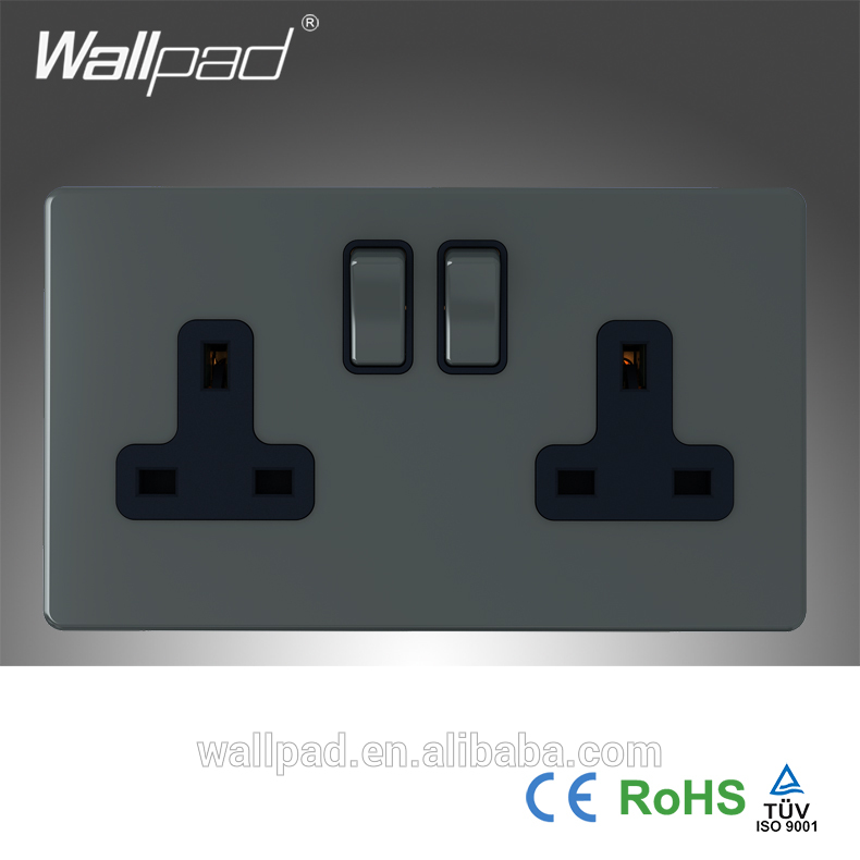熱い販売の英国wallpad13a3ギャングスイッチソケットつや消しステンレス鋼電気二13a2ギャングのスイッチソケット英国、 単極-壁スイッチ問屋・仕入れ・卸・卸売り