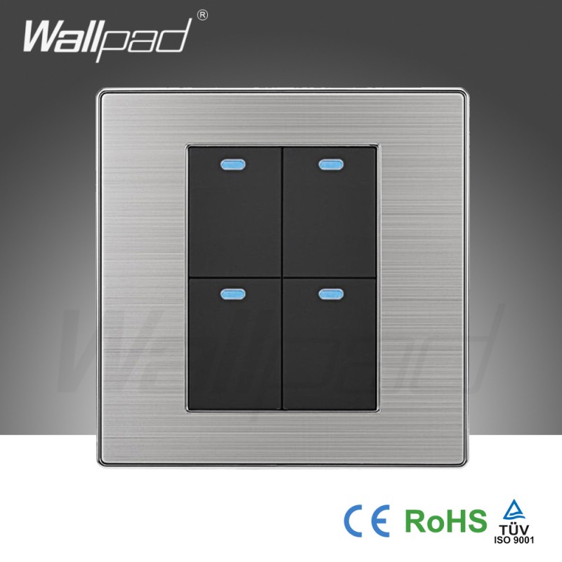 熱い販売の2015wallpadランダムプッシュボタンクリックスイッチ16a110~250v豪華な壁ライトスイッチ4ギャング2ウェイ-壁スイッチ問屋・仕入れ・卸・卸売り