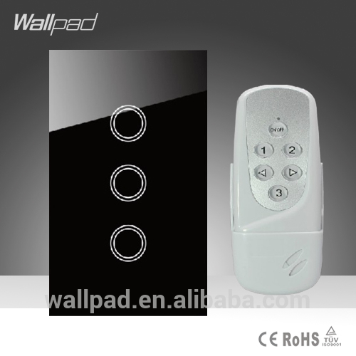 新しいledブラッククリスタルガラスwallpad110~250v私達/オーストラリア標準の3ギャング無線デジタルリモートコントロールタッチライトスイッチ-壁スイッチ問屋・仕入れ・卸・卸売り