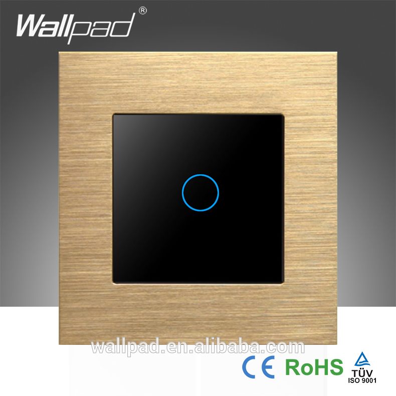 Ce bs承認新しい到着wallpad 110-250 ボルト 1 ギャングタッチパネル Eu英国ゴールド アルミニウム金属フレーム led タッチ電気光スイッチ-問屋・仕入れ・卸・卸売り