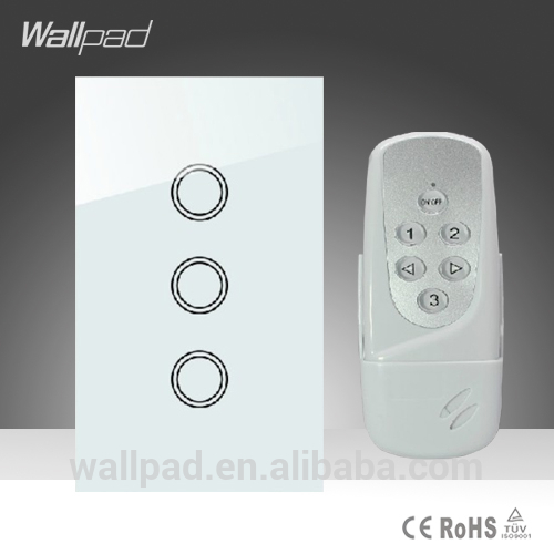 新しいled2015wallpadホワイト強化ガラス110~250v私達/オーストラリア標準の3ギャングデジタルリモートコントロールタッチライトオフスイッチオン-壁スイッチ問屋・仕入れ・卸・卸売り