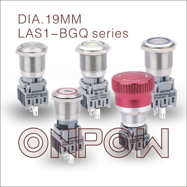 Onpow12vledラッチプッシュボタンスイッチ( las1bgq、 19ミリメートル、 ce、 ccc、 rohs指令、 reach、 ip65、 ip67)-押しボタンスイッチ問屋・仕入れ・卸・卸売り