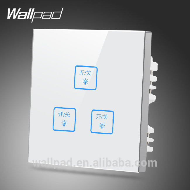 主導カスタマイズwallpad英国ホワイト防水クリスタルガラススイッチ110~250v3ギャング2ウェイ3ウェイタッチスクリーンの光壁スイッチパネル-壁スイッチ問屋・仕入れ・卸・卸売り
