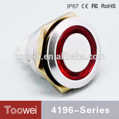 toowei19mm赤リングledメタルプッシュボタンスイッチ-押しボタンスイッチ問屋・仕入れ・卸・卸売り