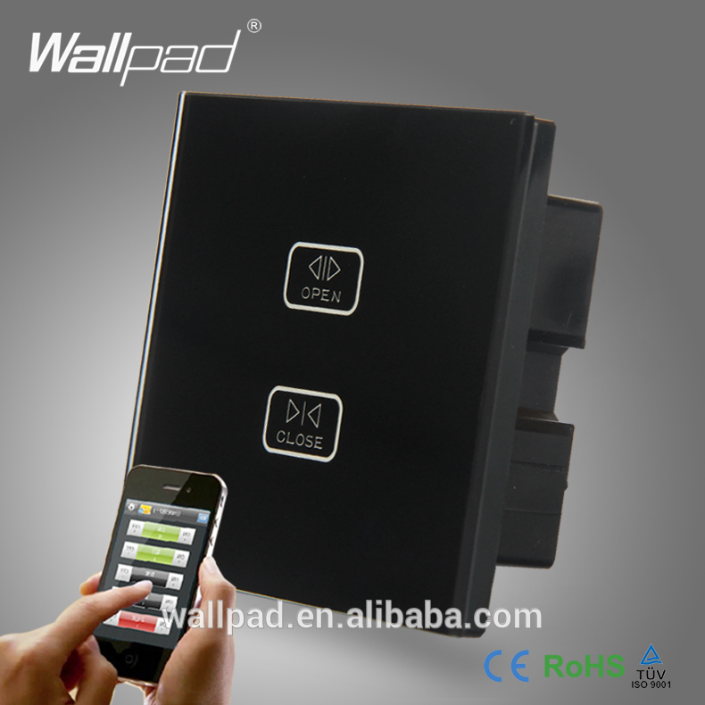 黒色ガラスカーテンスイッチwifiwallpad2ギャングタッチカーテンワイヤレス無線lanリモートシャッターウィンドウ2ウェイコンの壁スイッチ-壁スイッチ問屋・仕入れ・卸・卸売り