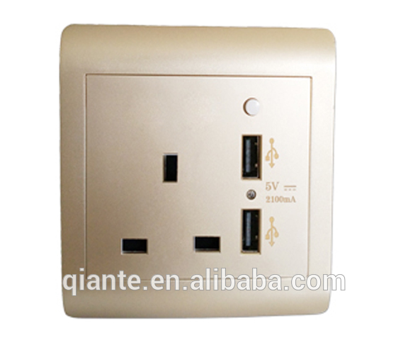 コンセントとスイッチデュアルusb充電ポート240v5v2.1aledライト付きライトホワイト色-壁スイッチ問屋・仕入れ・卸・卸売り