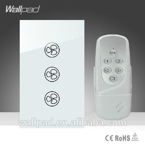 新しいledホワイト強化ガラスwallpad110~250v私達/オーストラリア標準の3ギャングリモートコントロールスイッチワイヤレスceillingファンレギュレータ-壁スイッチ問屋・仕入れ・卸・卸売り