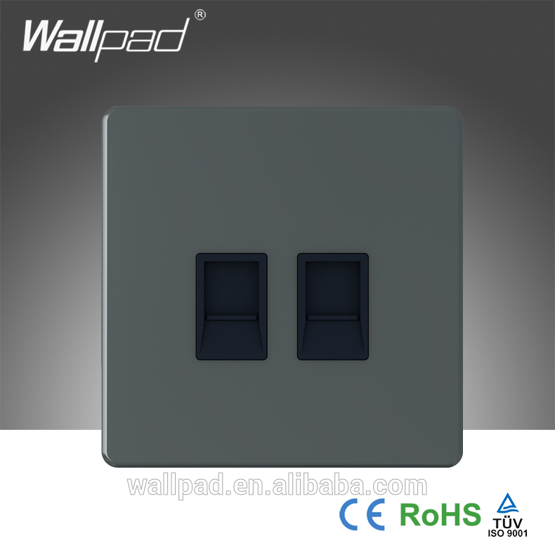 英国bs承認されたデータソケットcerj45cat6wallpad110-250vつや消しステンレス鋼2ギャング壁ソケットrj45cat6データソケット-壁スイッチ問屋・仕入れ・卸・卸売り