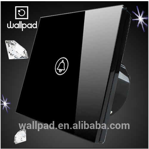 現代のledインジケータwholsalerswallpadブラッククリスタルガラス110~250v防水タッチスクリーンのドアベルスイッチドアベル-壁スイッチ問屋・仕入れ・卸・卸売り