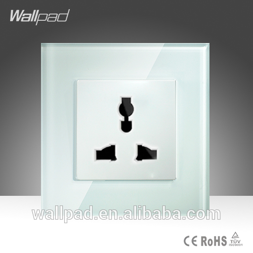 中国新製品2015wallpad高級白クリスタルガラス3ピンユニバーサルコンセントプラグパワーウォールライト電気スイッチソケット-壁スイッチ問屋・仕入れ・卸・卸売り
