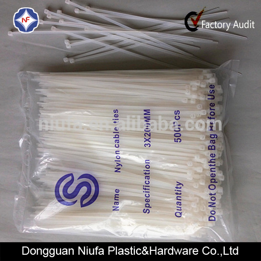 ホワイトナイロンプラスチックケーブルタイ用バッグ閉鎖中国で作る-結束バンド（ケーブルタイ）問屋・仕入れ・卸・卸売り