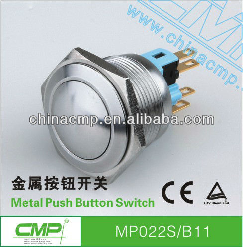荒らし耐性のステンレススチールcmp22mm瞬間的あるいはラッチング5a/250vspdtプッシュボタン-押しボタンスイッチ問屋・仕入れ・卸・卸売り