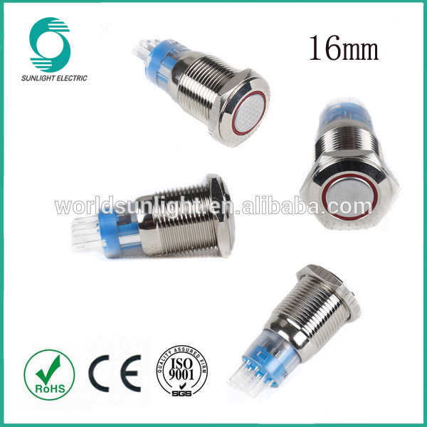 16mm6v12v24v220vledラッチングタイプか、 または瞬間的な61224220ボルトステンレス鋼の金属プッシュボタン押しボタンスイッチ-押しボタンスイッチ問屋・仕入れ・卸・卸売り