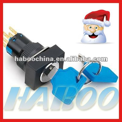 Haboo径。 16mm2/3lectricポジションキーキースイッチのロック高品質habooスイッチとキー-押しボタンスイッチ問屋・仕入れ・卸・卸売り