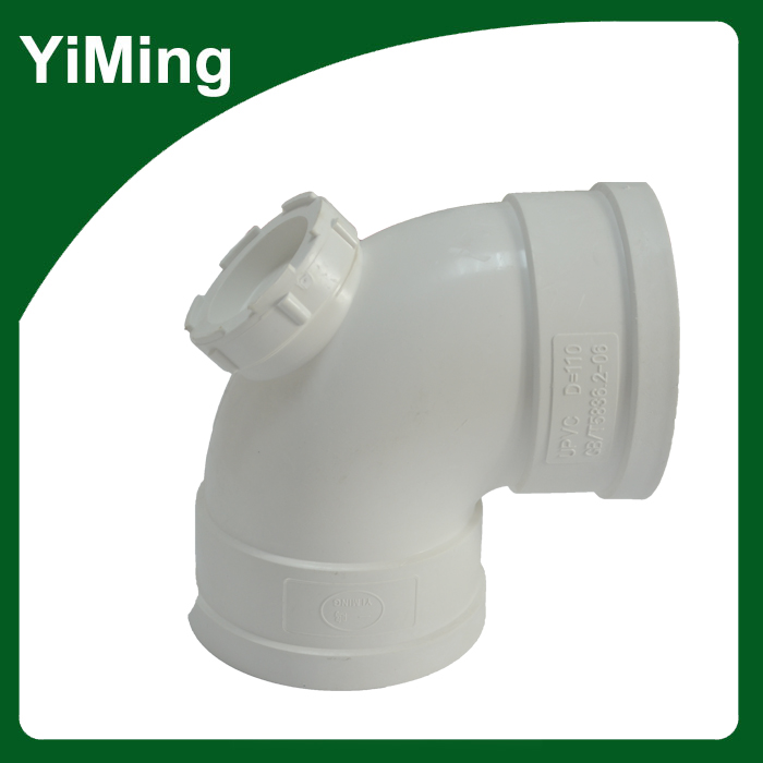Yiming pvc 90度エルボチェック穴、pvcパイプ継手-管継手問屋・仕入れ・卸・卸売り