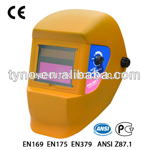 Ceソーラーパワーオート- 暗くなる溶接のヘルメット/溶接マスク( tn01b黄色)-溶接用ヘルメット問屋・仕入れ・卸・卸売り