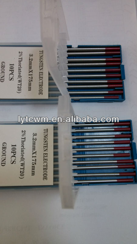 2014 popular ground finish WT20 tungsten electrodes grinder dia2.4*175mm-電極棒問屋・仕入れ・卸・卸売り