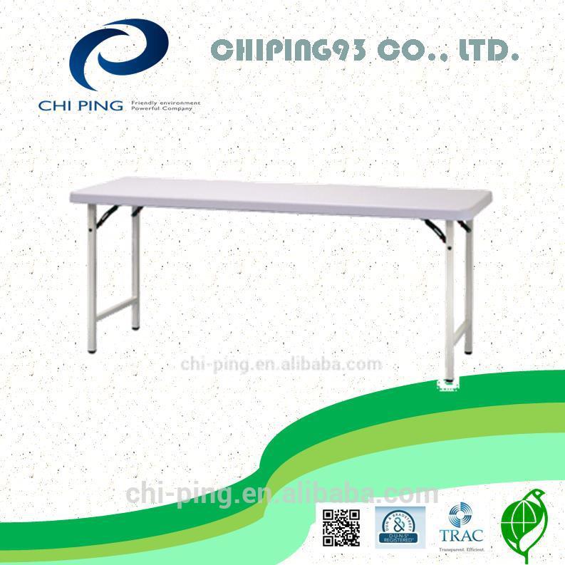 白い色長方形の金属テーブルの脚折り畳み式の会議用テーブル-テーブル問屋・仕入れ・卸・卸売り