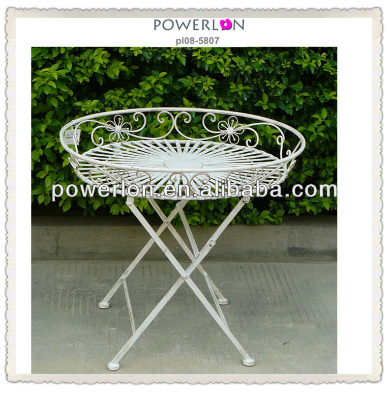 ぼろぼろのシックな白屋外金属の庭の装飾-テーブル問屋・仕入れ・卸・卸売り
