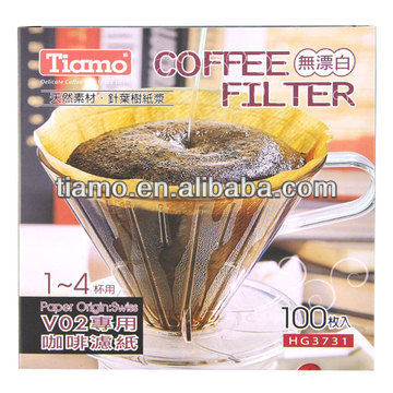 無漂白剤v02コーヒーフィルター紙、 コーヒードリッパー、 100個/pack-フィルターペーパー問屋・仕入れ・卸・卸売り