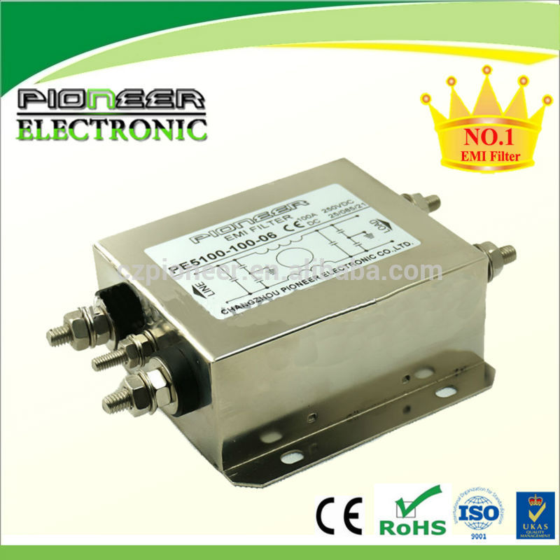 ローパスフィルターpe5100-100-06dcce/rohs24vdcemi/rfiシールドローパス入力電源emcフィルタ-フィルタ問屋・仕入れ・卸・卸売り