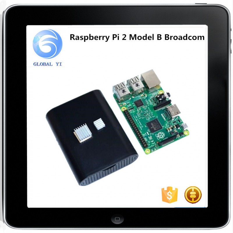 2015新しい・オリジナルモデルbbroadcomのラズベリーπ2bcm28361gram+1個の新しい黒ケースabsboxlittlebits+2pcsヒートシンク-その他電子部品問屋・仕入れ・卸・卸売り