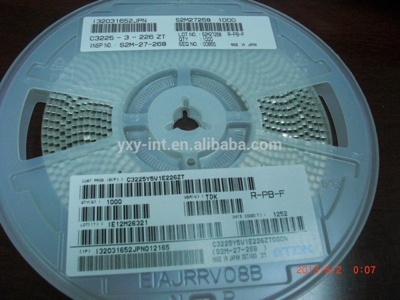 (エレクトロニクス)セラミックコンデンサ25ボルト22 uf smd C3225Y5V1E226Z-コンデンサー問屋・仕入れ・卸・卸売り