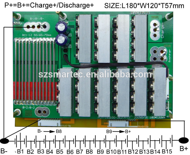 16s100alifepo4のpcm、 バッテリーbmspcm-l16s100-362lcd付き-その他PCB&PCBA問屋・仕入れ・卸・卸売り