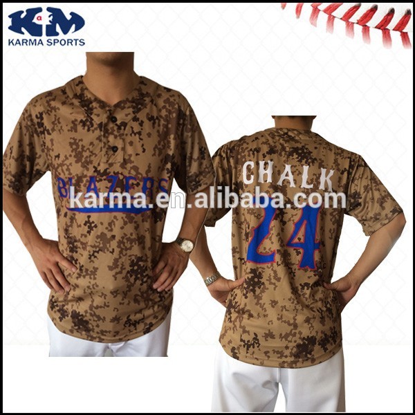 カルマ2014年昇華カスタムデジタル迷彩柄あなたのロゴの付いた野球のジャージ-野球、ソフトボールウェア問屋・仕入れ・卸・卸売り