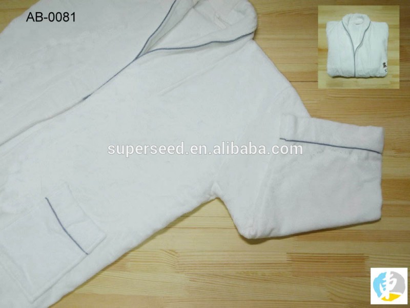 embroiery100％白いバスローブ綿ベロア-バスローブ問屋・仕入れ・卸・卸売り