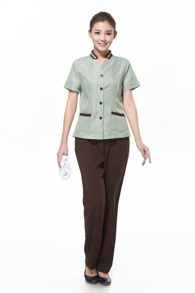 2016新しいデザインカスタムレストランホテルクリーナー制服ウェイターウェイトレスの制服-ホテル従業員制服問屋・仕入れ・卸・卸売り