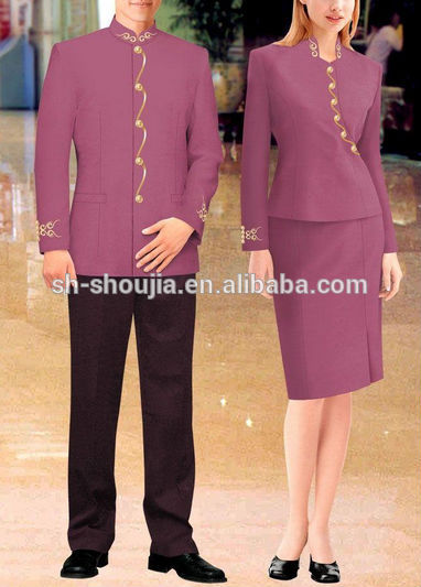 女性のためのカスタムホテル受付制服/の男性-ホテル従業員制服問屋・仕入れ・卸・卸売り