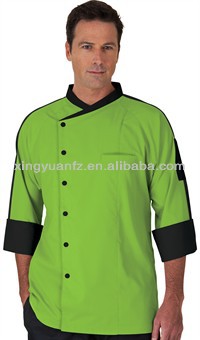 工場出荷時の価格シェフコートホテルやレストランのための緑の色で-ホテル従業員制服問屋・仕入れ・卸・卸売り