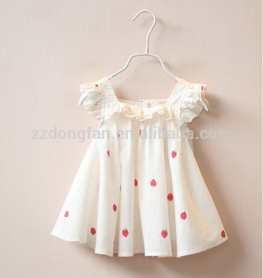赤ちゃんbouffancy stawberryプリントドレスでflabala周り首かわいい赤ちゃんのドレス-ベビーシャツ、トップス問屋・仕入れ・卸・卸売り