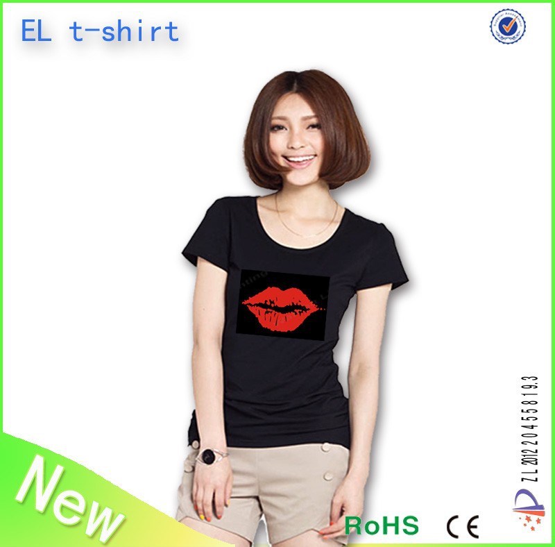 中国el点滅tシャツはライトを導いたledtシャツtシャツアップ-プラスサイズTシャツ問屋・仕入れ・卸・卸売り