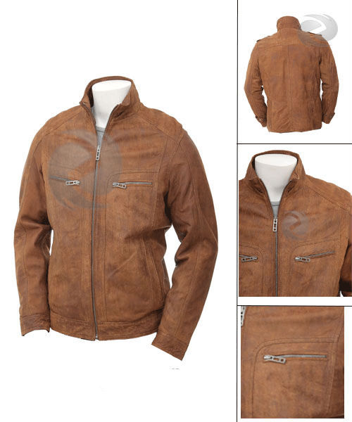 黄褐色の革のジャケットコートスタイル-ジャケット問屋・仕入れ・卸・卸売り