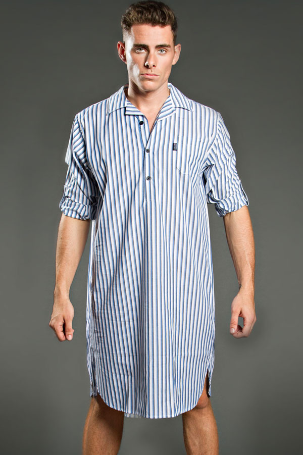 綿100％の男性の睡眠プレーン染めコットンnightshirts-ナイトシャツ問屋・仕入れ・卸・卸売り