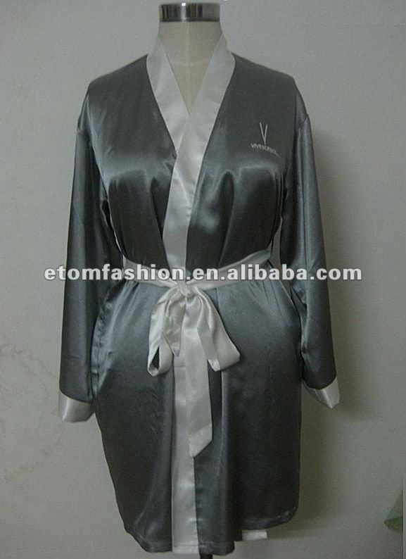 女性絹のサテンの柔らかい着物T20122-ナイトシャツ問屋・仕入れ・卸・卸売り