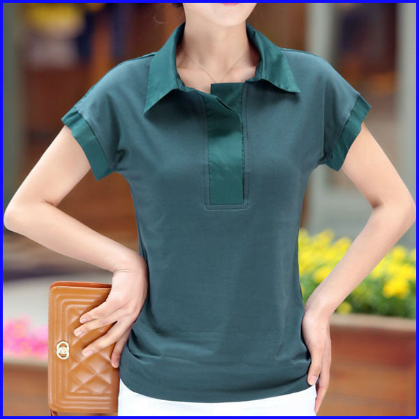中国工場の新しいデザイン女性ファッション綿ポロtシャツスタイルのポロシャツ-Tシャツ問屋・仕入れ・卸・卸売り