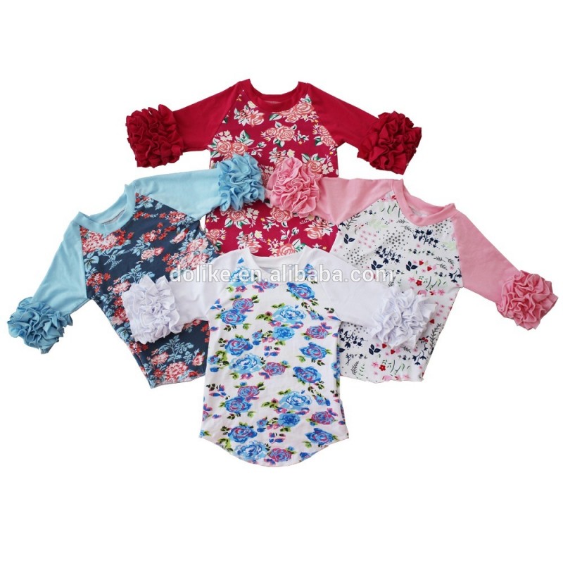 ファッションの女の子美しいシャツ卸売花アイシングシャツ幼児の女の子ブティックトップス-キッズ服　シャツ、トップス問屋・仕入れ・卸・卸売り