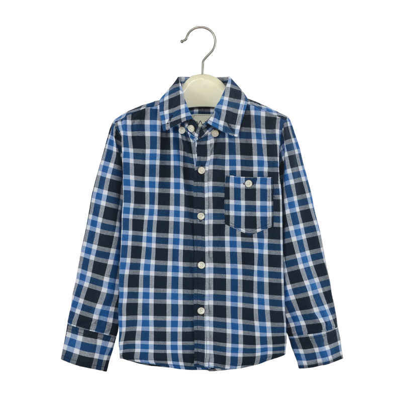 トップ と ブラウス 2016子衣服子供男の子格子縞の シャツ で純粋な綿-キッズ服　シャツ、トップス問屋・仕入れ・卸・卸売り