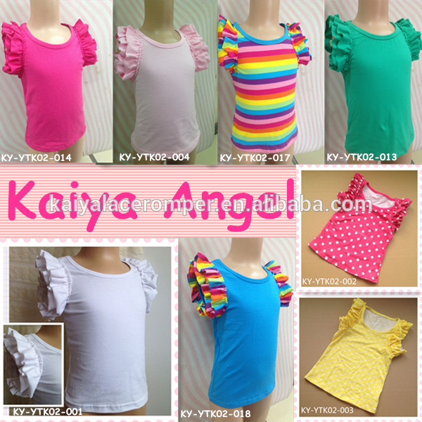 2015赤ちゃん空白とタンクトップフリル、卸売アイシングフリルシャツ-キッズ服　シャツ、トップス問屋・仕入れ・卸・卸売り