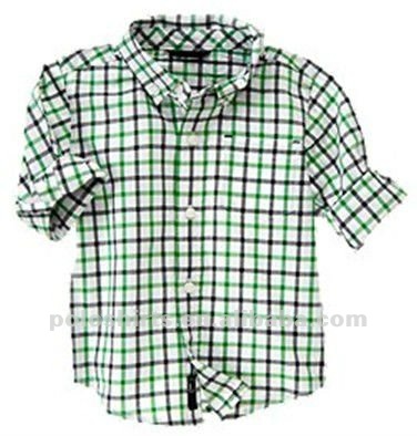 格子縞のカジュアル2012子どものシャツ-キッズ服　シャツ、トップス問屋・仕入れ・卸・卸売り