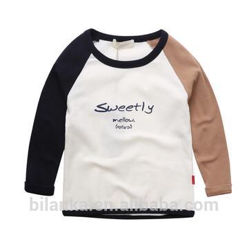 2015ラグラン袖の男の子の綿の子供の印刷のtシャツ-キッズ服　シャツ、トップス問屋・仕入れ・卸・卸売り