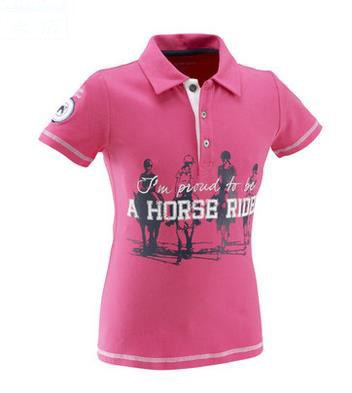 思春期の男の子と女の子馬術半袖ポロライディングギア-キッズ服　シャツ、トップス問屋・仕入れ・卸・卸売り