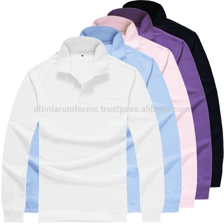 100%綿の長い袖のポロの- シャツを持つ多くの色バリエーションと膨大な量-プラスサイズTシャツ問屋・仕入れ・卸・卸売り